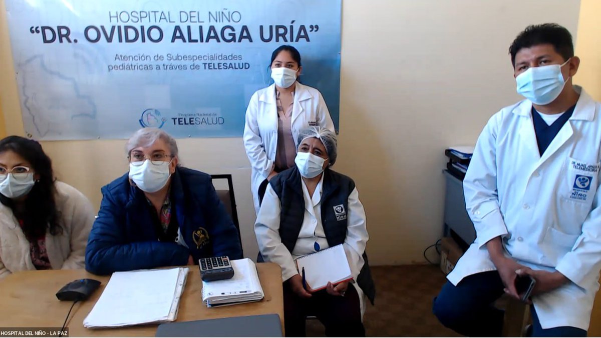 TelesaludB's tweet photo. TELEDISCUSIÓN ENTRE TERCEROS NIVELES DE ATENCIÓN 

Se realiza Teleinterconsulta en tiempo real tipo Telediscusión entre el servicio de Terapia Intensiva Pediátrica del Hospital San Juan de Dios Oruro y el servicio de Nutrición Clínica del Hospital del Niño de la ciudad de La Paz. https://t.co/VPr6GUXGoV