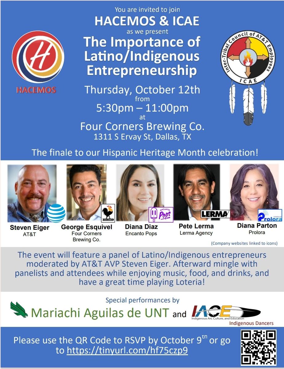 As we continue celebrating #HispanicHeritageMonth and prepare for #IndigenousPeoplesDay we have a pivotal conversation about the importance of entrepreneurship.  Please sign up to attend now! 

You won't want to miss this! #JuntosPorElCambio #Entrepreneurship #JuntosHACEMOSMás