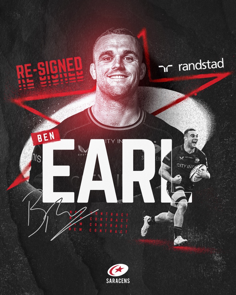 𝗛𝗘𝗥𝗘 𝗧𝗢 𝗦𝗧𝗔𝗬 🔒 Our hype man @BenEarlba is going nowhere. #YourSaracens💫 | @RandstadJobs