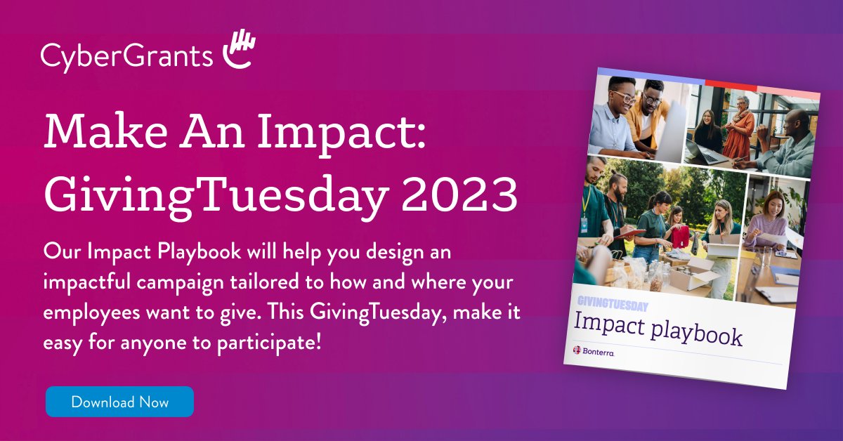 #GivingTuesday is coming up on November 28, 2023. 💜 Are you prepared to rally your workforce and give back? Download our Impact Playbook for everything you need to design a meaningful program and engage employees. Get your copy today: brnw.ch/21wD8tR