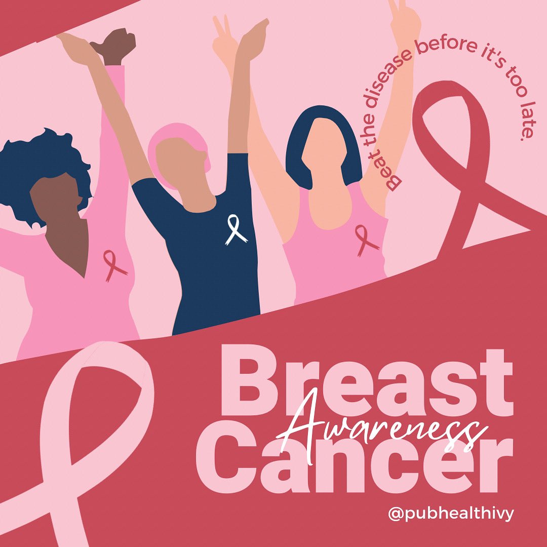 PubHealthIvy's tweet photo. Other than skin cancer, breast cancer is the most common cancer affecting American women, with 1 in 8 receiving the diagnosis of breast cancer during one’s lifetime. Early detection provides the best chance of successful treatment and cure. https://t.co/pU9YJxGUEQ