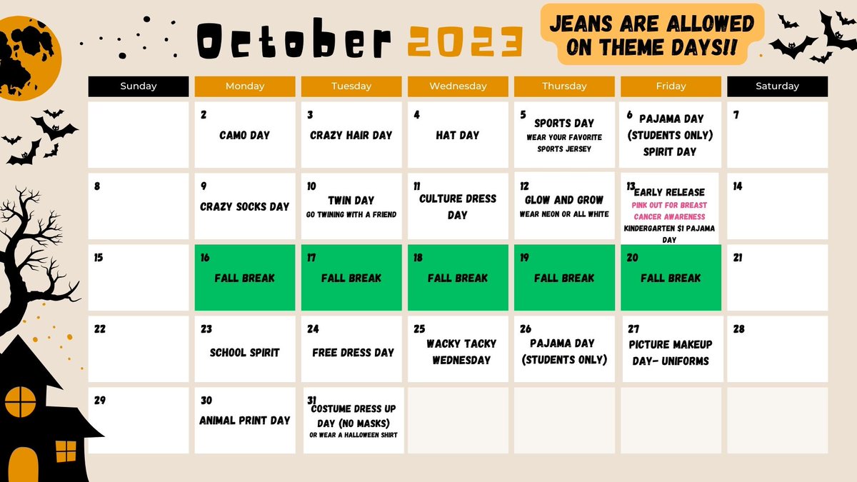 October Calendar