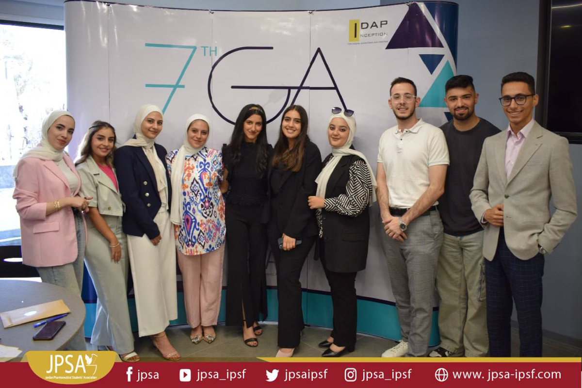 JPSAIPSF's tweet photo. JPSA’s 7th General Assembly 
"Empowered by Decision, Driven by Vision” ✨

اختتامًا للسنة التنفيذية 2022/2023 تم عقد التجمع العام لجمعية طلاب الصيدلة الأردنية بدورته السابعة "7th General Assembly" على مدار ثلاثة أيام.

#JPSA 
#IPSFemro https://t.co/XcTUtuxQgC