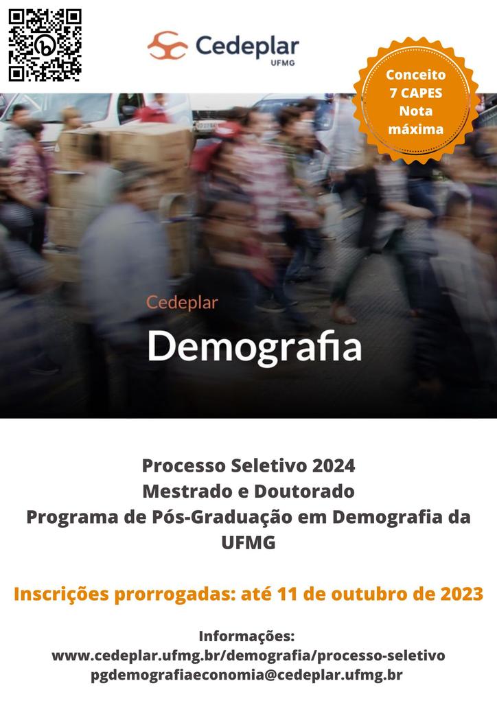 abep1976's tweet photo. Importante!!!
O prazo para inscrição na seleção do mestrado/doutorado em Demografia do Cedeplar foi estendido para 11/10. https://t.co/RH2FyZoCBV