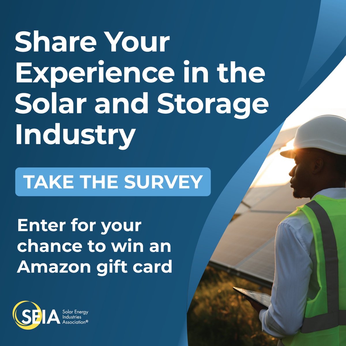 SEIA's tweet photo. SEIA's workforce survey seeks to benchmark progress and capture key info needed to further clean energy's workforce growth.

All #solar and #storage workers are encouraged to participate ⬇️
https://t.co/HclvbFACLk https://t.co/tfyMH9F6Ab