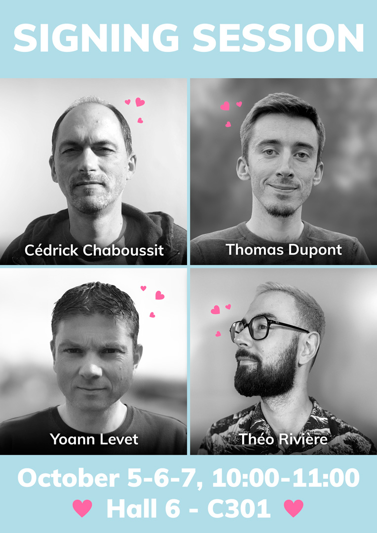 Come and meet our designers for signing sessions at our 6-C301 booth during the <a href="/SPIEL_Messe/">SPIEL@Essen - #SPIEL24</a>!
C. Chaboussit: Glow
<a href="/ThomasDupont35/">Thomas Dupont</a>: Knarr / Codex Naturalis
<a href="/YoannLevet/">Yoann Levet</a>: Humanity
@Theo_Sacha: Sea Salt &amp; Paper / Extra Salt