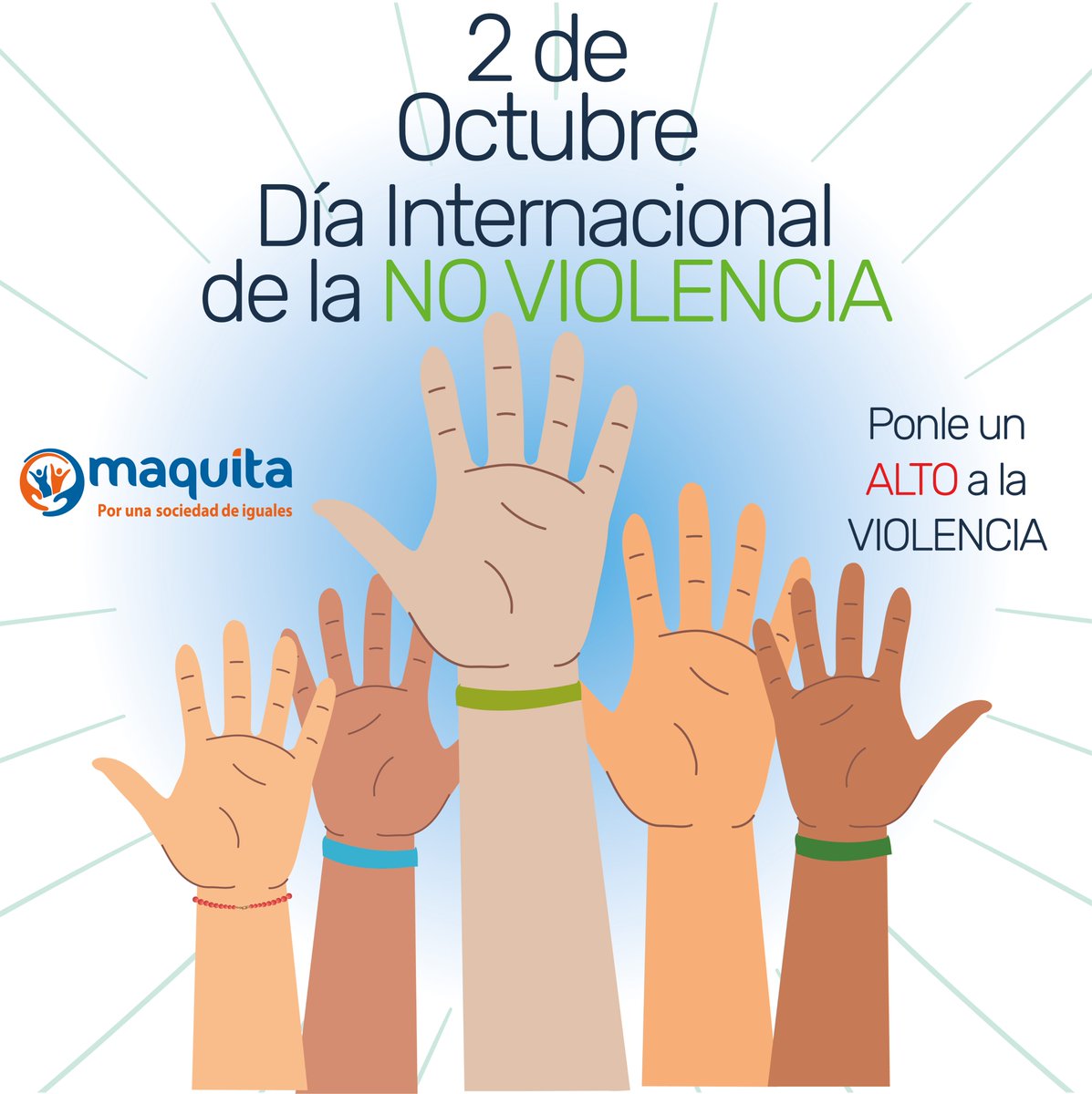 #DiaDeLaNoViolencia Celebración establecida por la ONU desde 2007, 𝐞𝐧 𝐡𝐨𝐧𝐨𝐫 𝐚𝐥 𝐧𝐚𝐜𝐢𝐦𝐢𝐞𝐧𝐭𝐨 𝐝𝐞 𝐌𝐚𝐡𝐚𝐭𝐦𝐚 𝐆𝐚𝐧𝐝𝐡𝐢, líder del movimiento de la Independencia de la India y pionero de la filosofía de la no violencia.
Visítanos: maquita.com.ec