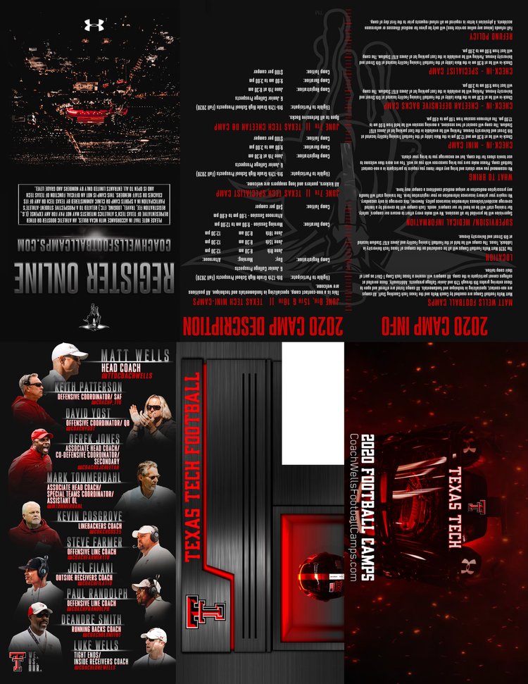 TeagGracePhoto's tweet photo. Throwback to my 2020 Texas Tech Football poster – a foldout mailer that transforms into a poster!🏈 #GraphicDesign #TexasTechFootball #SMSports #PosterDesign #Illustration #Typography #DesignInspiration https://t.co/I2ATwU30Pd