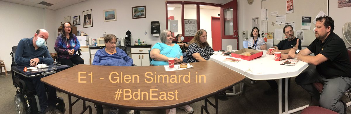 BdnEastNDP's tweet photo. At Kiwanis Court this morning. Great meeting with folks sharing grave concerns about where #Manitoba is at and our hopes for a better future. Nobody left behind. Elect @glenesimard in #BdnEast #BdnMb. #NewEnergy #TimeForChange #mbpoli https://t.co/PD3dp2d4GJ