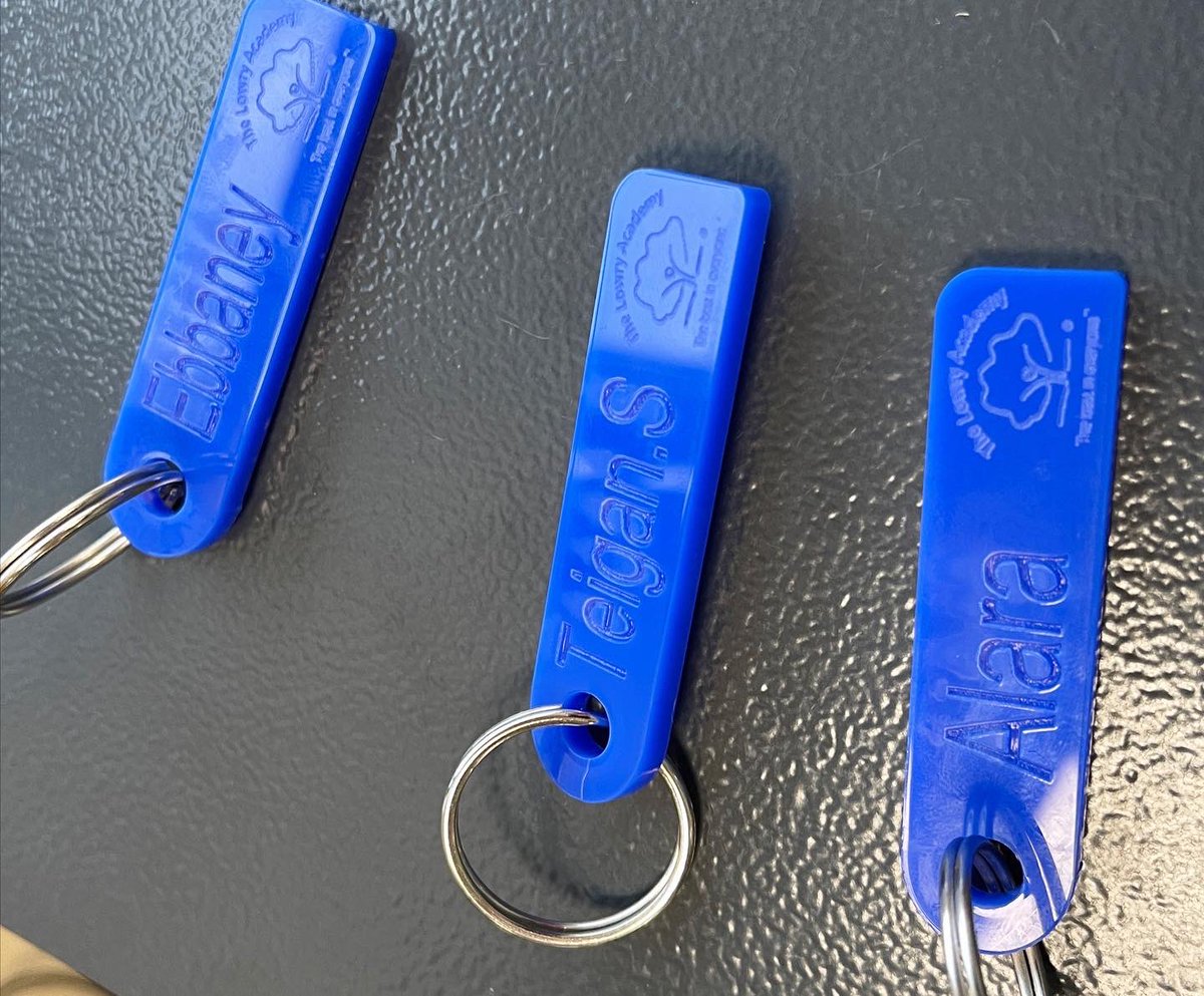 AcademyLowry's tweet photo. During last week’s Open Evening, our visitors each received a personalised keyring, cut on our state-of-the-art laser cutter, in Design Technology. 🌟🪚💡

#TheLowryAcademy https://t.co/BdbFRFl3NJ