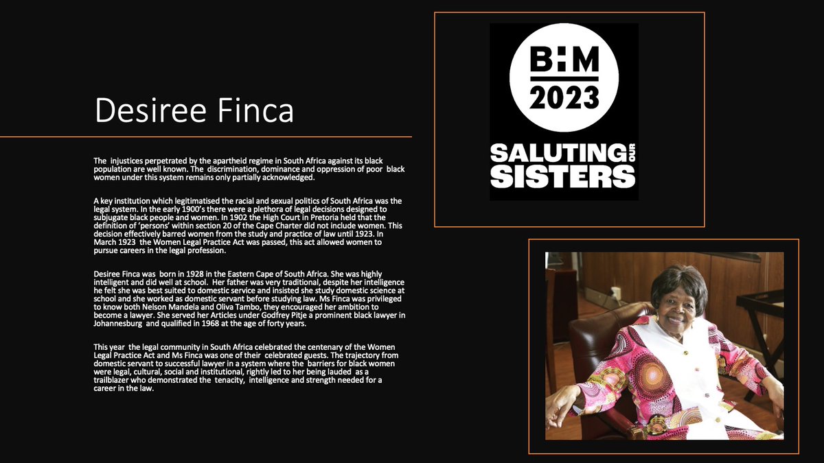 Our first #BlackHistoryMonth 2023 post. 
Desiree Finca.