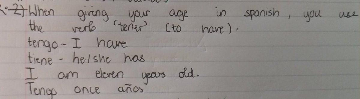 SACA_MFL's tweet photo. Today Year 7 were surprised to find that in Spanish we "have" years. See the rule ⬇️ https://t.co/lpYTNlYmRN