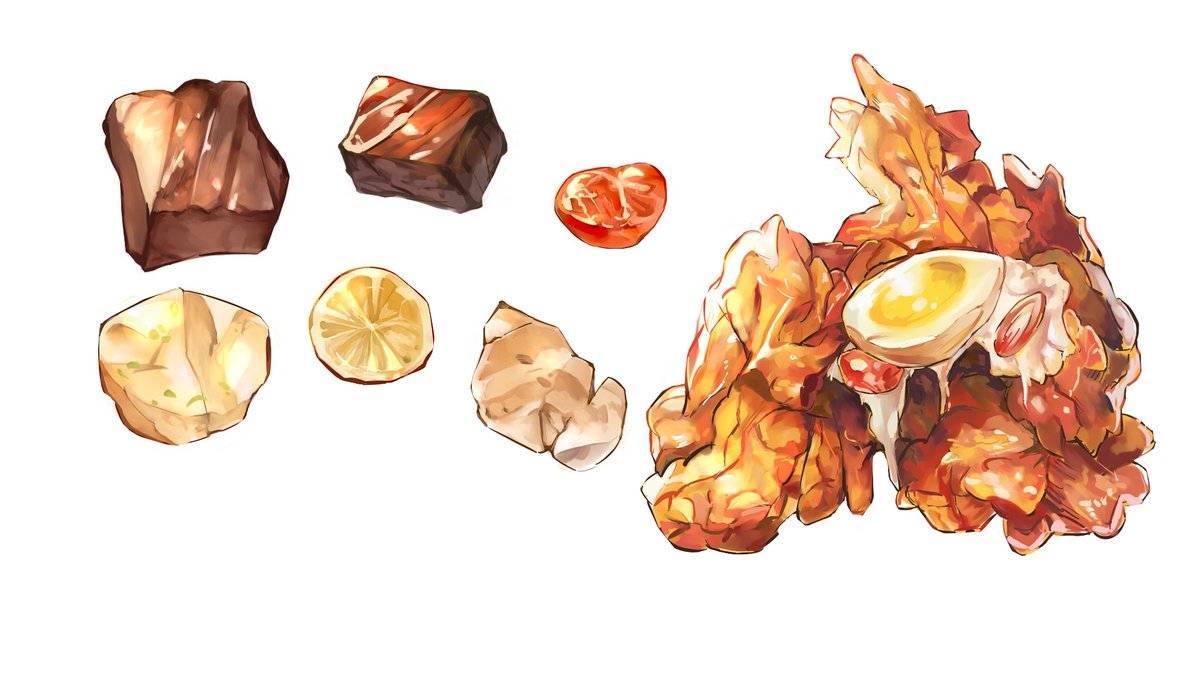 fly_raccon's tweet photo. 越來越多吃的東西了w 
食物進階 炸雞+蛋🦝 https://t.co/UqlZS1poXY