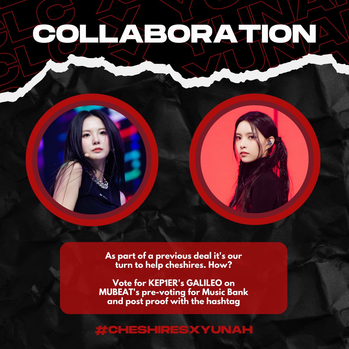 NOHYUNAHGLOBAL's tweet image. [📢] ANNOUNCEMENT 

As @StreamsForCLC and Cheshires have previously showed their support for Yunah on RU Next? It's now our turn to support them! 💜

Make sure to download MuBeat to vote for Kep1er and post your proofs using —#CHESHIRESxYUNAH 

#YUNAH #윤아 #ILLIT #아이릿…