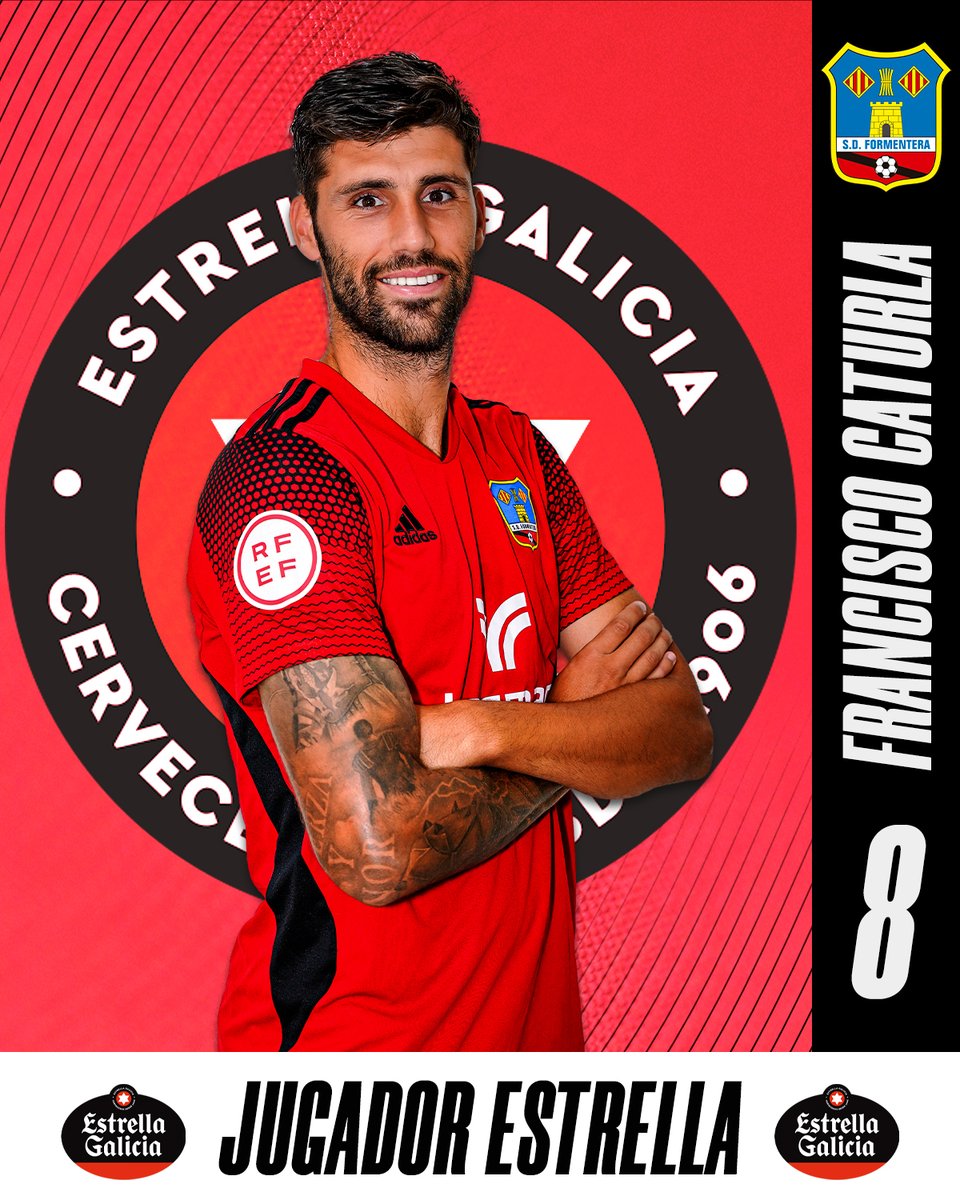 sdformentera's tweet photo. 🌟 El jugador ESTRELLA de la jornada és 𝗙𝗿𝗮𝗻𝗰𝗶𝘀𝗰𝗼 𝗖𝗮𝘁𝘂𝗿𝗹𝗮.

El migcampista va fer una lectura correcta del partit davant l'Alzira i va saber manejar a la perfecció els temps amb la pilota.

Bona feina, @caturla97 ❤️🖤!

Espai patrocinat per @estrellagalicia https://t.co/zTNfVOyLbv