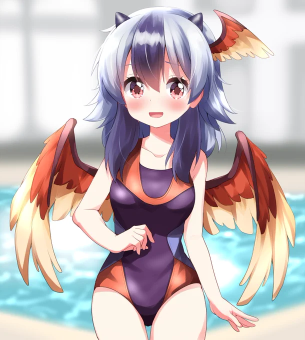2101日目 競泳水着姿の朱鷺子ちゃん 