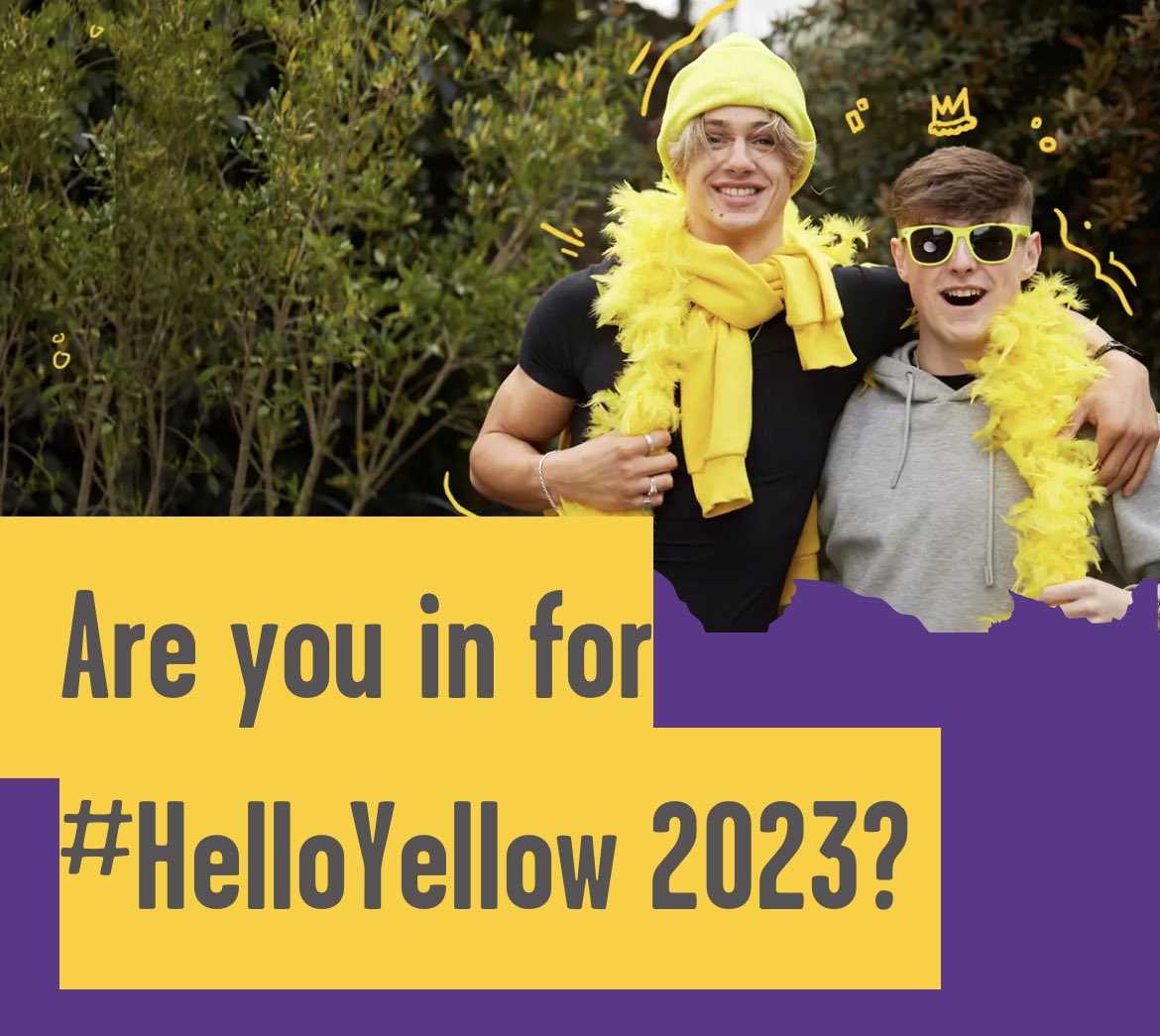 The time has nearly arrived for us to wear yellow and get talking about young people’s mental health. @YoungMindsUK are running a fab campaign and you can still sign up and get involved… #HelloYellow youngminds.org.uk/support-us/fun…