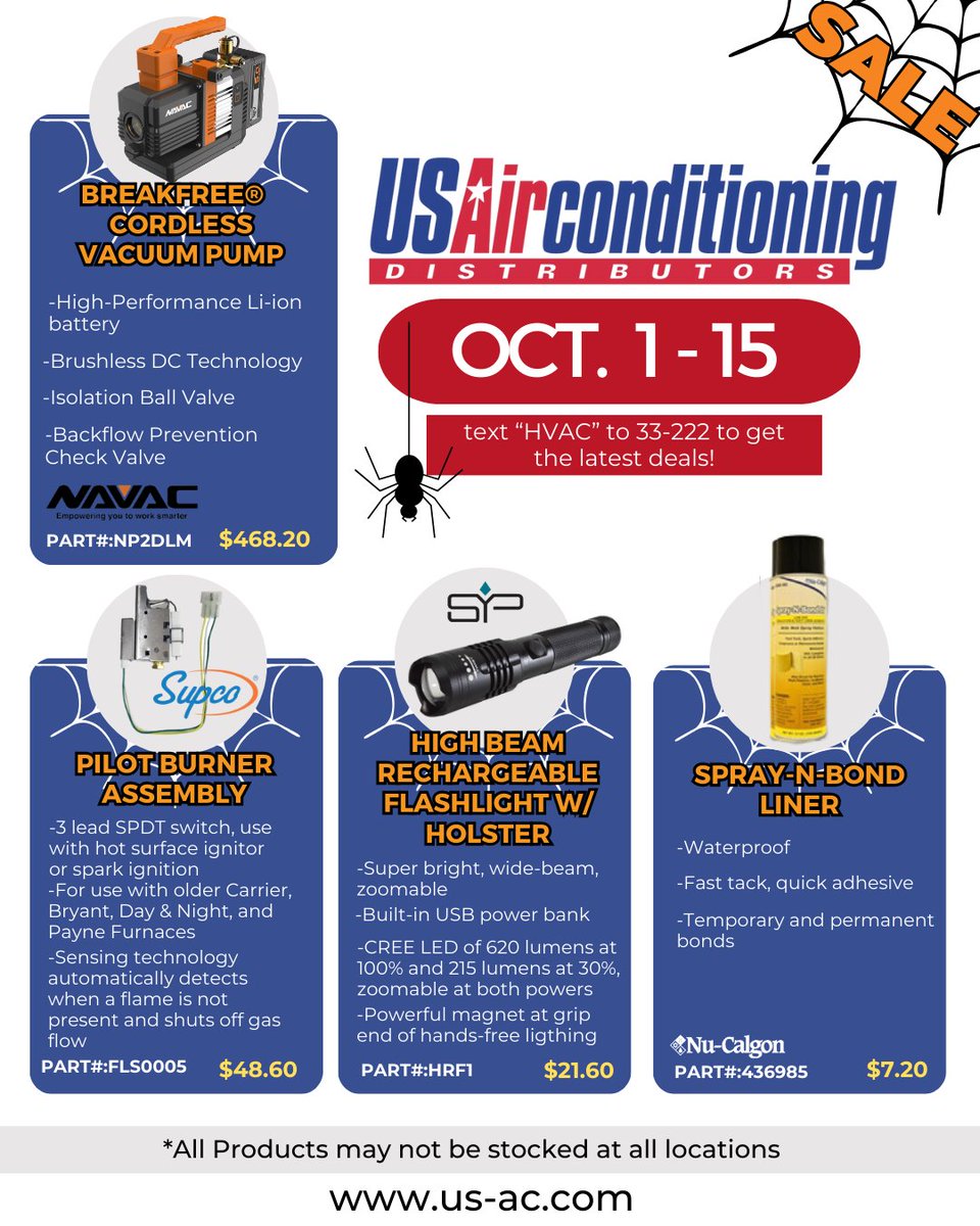 USACD's tweet photo. Starting the new month with some new products. Check-out the new line up for this month!
-
#hvac #hvacservice #hvaccontractor #hvacinstallation #hvactools #hvaclife #hvactechnician #socalhvac #socalhvacmaintenance #hvactech #hvactechnician https://t.co/NMAtEXpIyg