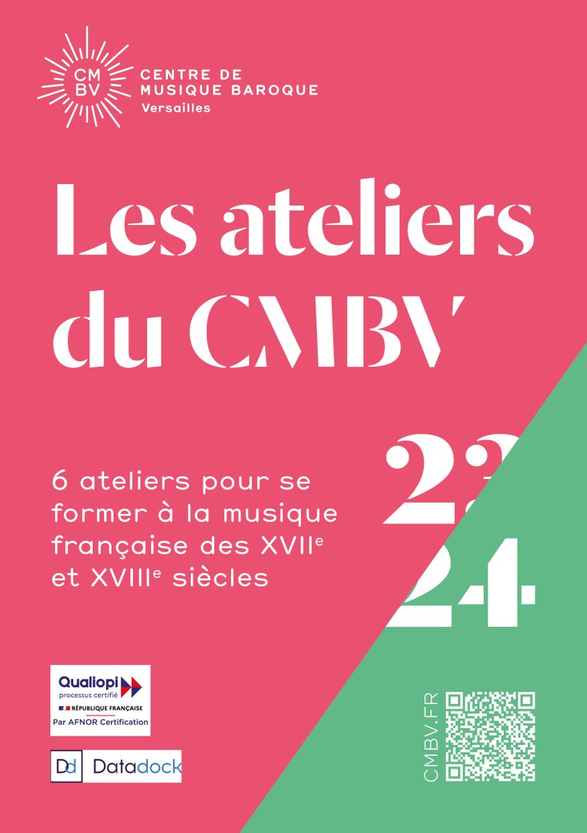 ⏰ Inscription aux 𝟲 𝗮𝘁𝗲𝗹𝗶𝗲𝗿𝘀 𝗱𝗲 𝗳𝗼𝗿𝗺𝗮𝘁𝗶𝗼𝗻 𝗽𝗿𝗼𝗳𝗲𝘀𝘀𝗶𝗼𝗻𝗻𝗲𝗹𝗹𝗲 𝗮𝘃𝗮𝗻𝘁 𝗹𝗲 𝟯𝟭/𝟭𝟬 !
Avec notamment <a href="/ReinoudVMTenor/">Reinoud Van Mechelen</a> <a href="/alexis_kossenko/">Alexis kossenko</a> <a href="/ChantalSanton/">Chantal Santon Jeffery</a>  
👉En savoir + : cmbv.fr/fr/formation/l…