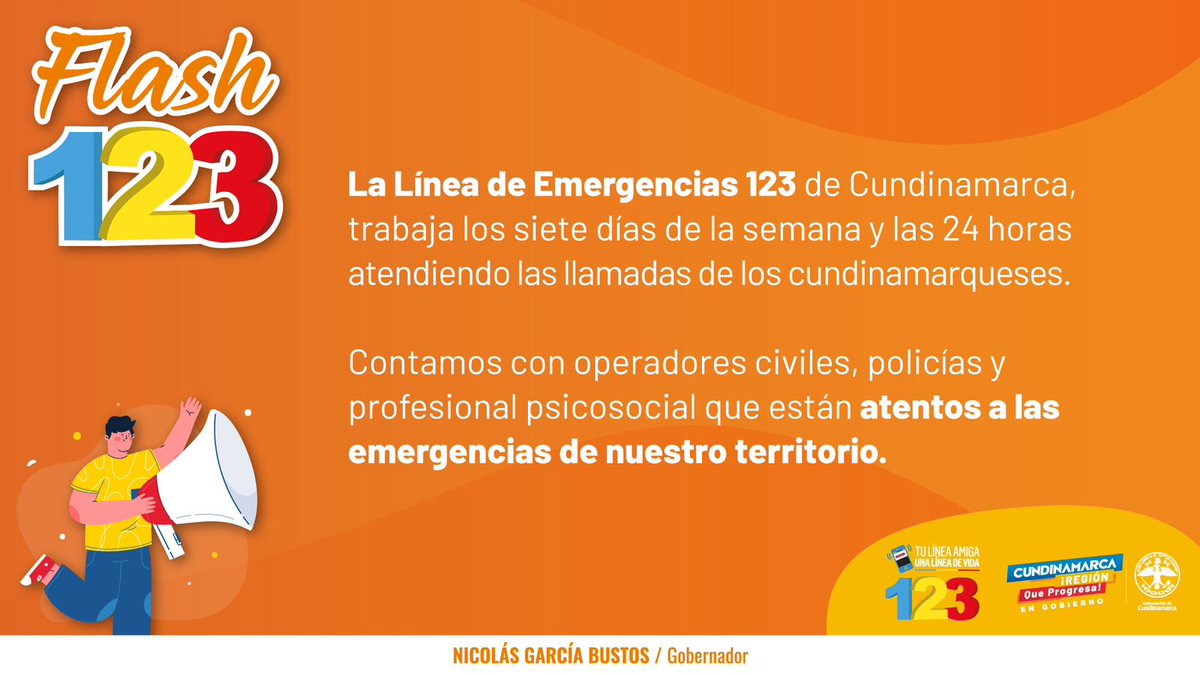 SecGobCundi's tweet photo. 🚨|En la Línea 123 contamos con operadores civiles, policías y profesionales psicosociales, para atender de forma eficaz tu emergencia. #Flash123 #Cundinamarca #RegiónQueProgresa https://t.co/P1p9Ti3Hz4
