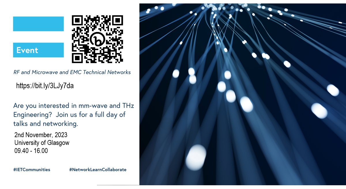 Lynsay Callaghan (@ietlcallaghan) on Twitter photo <a href="/IetScotland/">IETScotland</a> <a href="/IETCommunities/">IET Communities</a> RF network are hosting a Colloquium on mmWave and Terahertz Engineering on 2nd Nov in Glasgow. Sign up for a free day of industry and academic talks and networking. IET Colloquium on mm-wave and THz Engineering - IET Events (theiet.org) <a href="/IetScotland/">IETScotland</a> <a href="/IETCommunities/">IET Communities</a> RF network are hosting a Colloquium on mmWave and Terahertz Engineering on 2nd Nov in Glasgow. Sign up for a free day of industry and academic talks and networking. IET Colloquium on mm-wave and THz Engineering - IET Events (theiet.org)