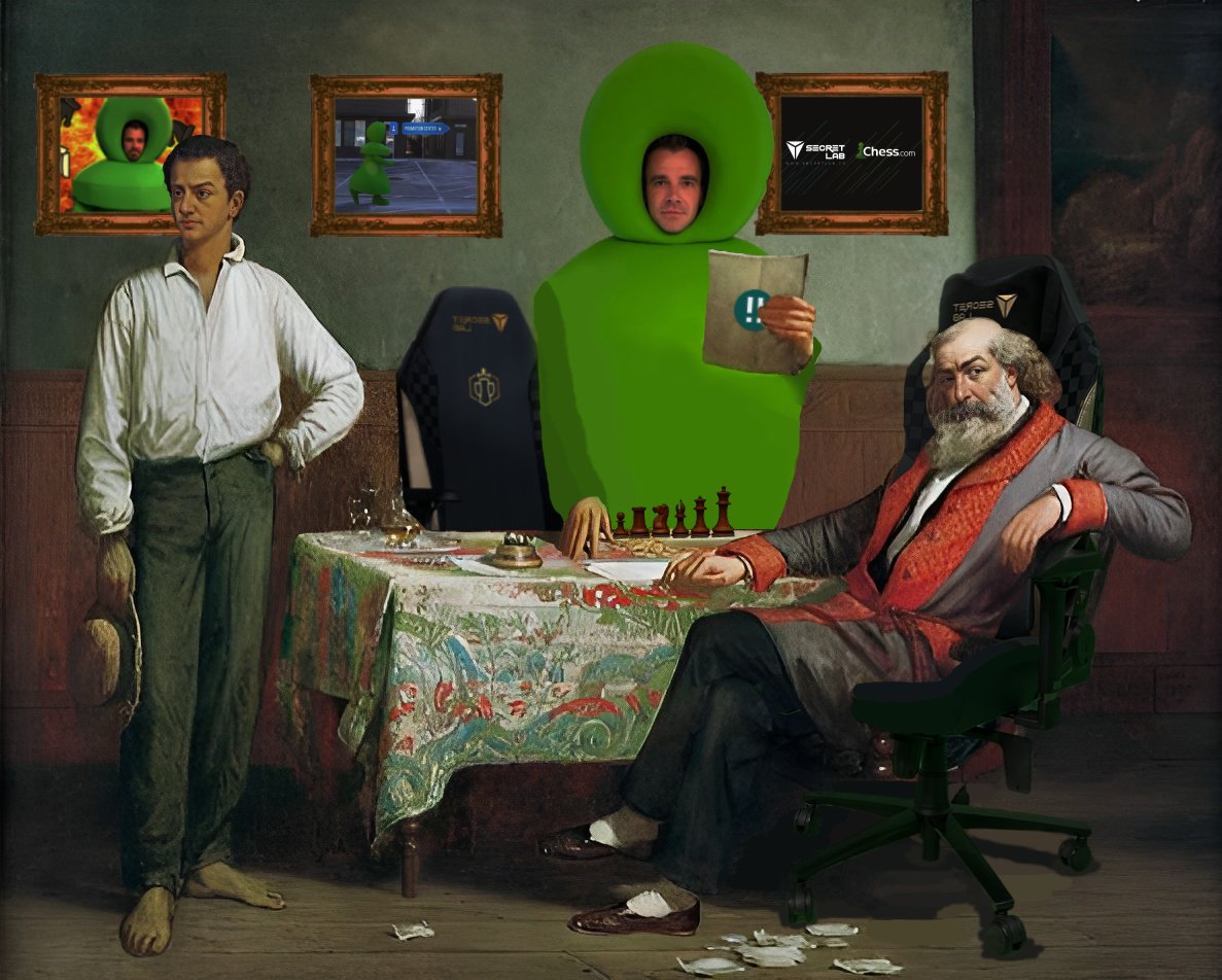 Pepe_Arcade's tweet photo. #GreenPawn 
When you are not happy with your tournament pairing.  I surely am bringing this chair home!

@DanielRensch @secretlabchairs https://t.co/4pzbCKOZGc