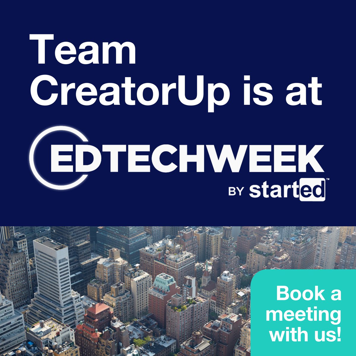 creatorup's tweet photo. Need creative educational content at scale that drives positive learning outcomes?
Team CreatorUp is at EdTech Week through Friday in New York City. Let's meet up!
#CreatorUp #EdTechWeek #Daisy #GenAI #educationalcontent https://t.co/KSMh9Y64Cq