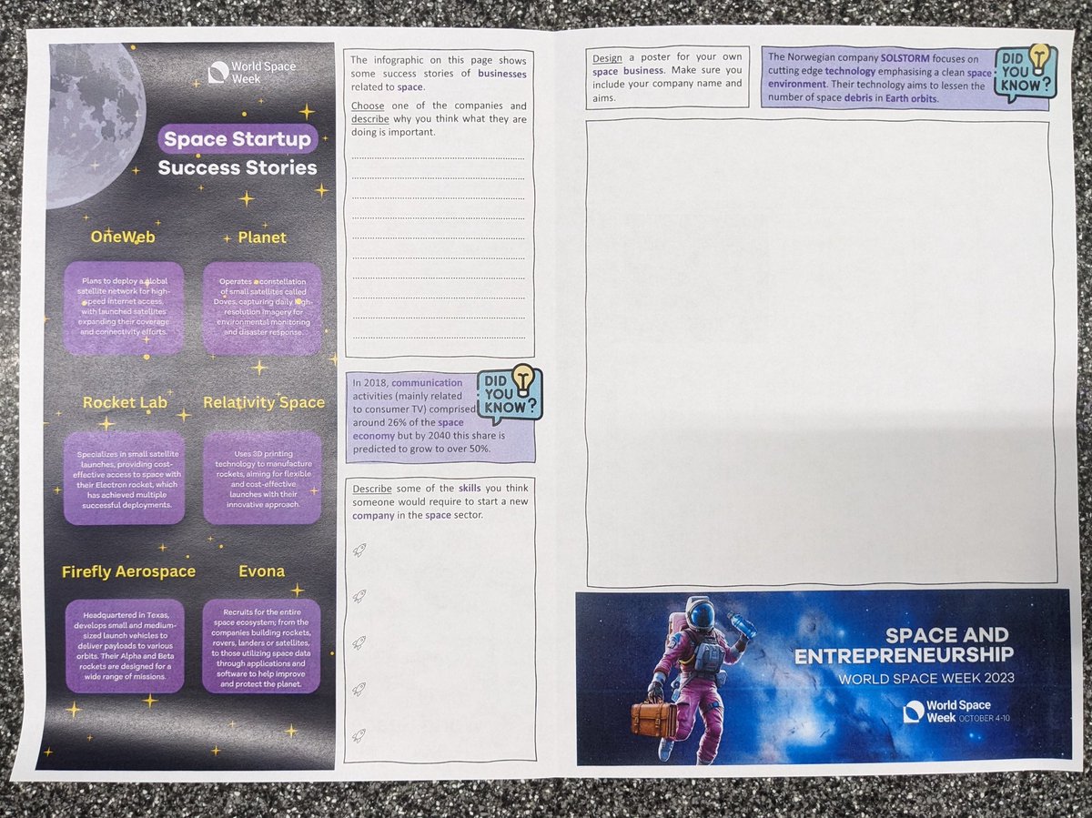 Paul_SciTeach's tweet photo. Made a World Space Week booklet for this year 🌌🚀

https://t.co/XmAk1xKR3E

(Didn't take me that long because I just used last year's as a template) https://t.co/o7OisxuxOJ