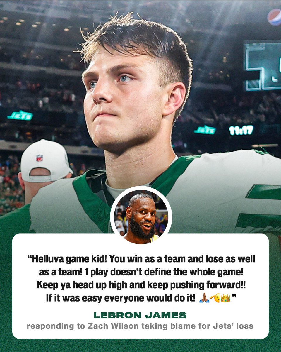 Bron with the words of wisdom for Zach Wilson 🙌 

(via <a href="/KingJames/">LeBron James</a>)