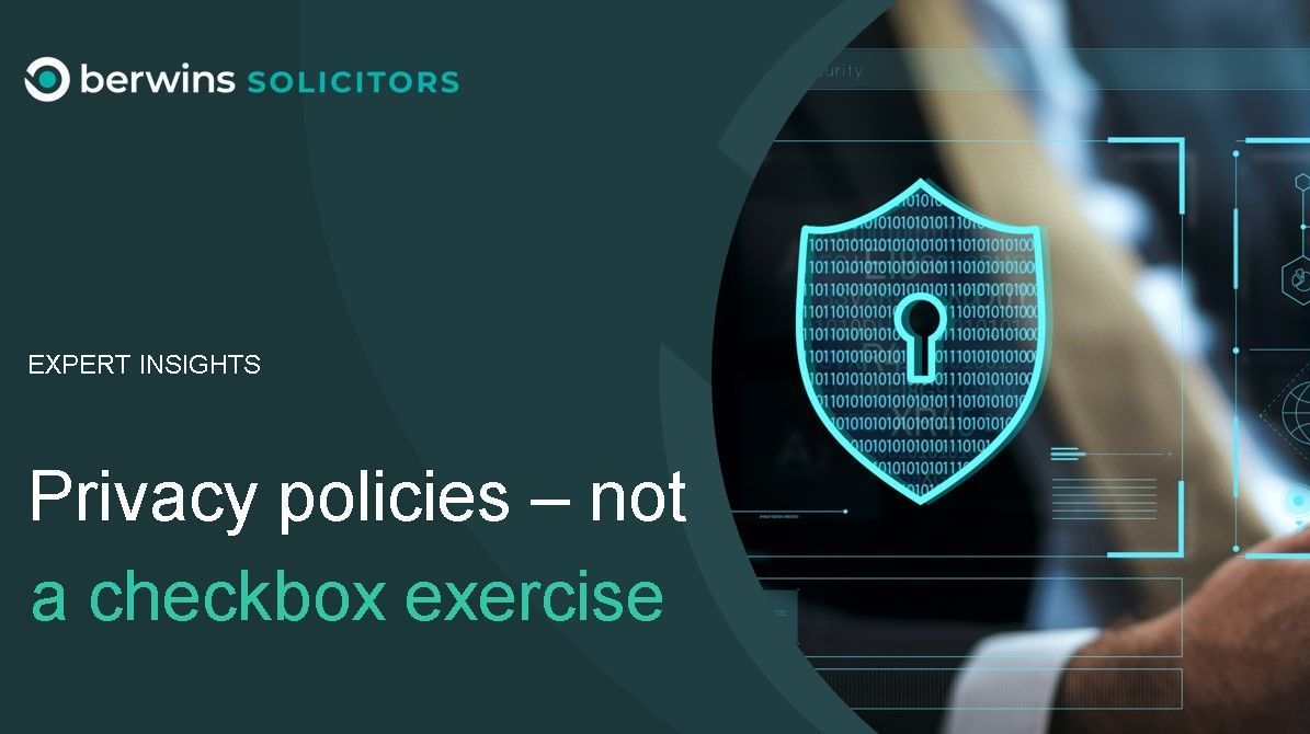 Berwins's tweet image. Sam Crich and Nabiel Junjua emphasise the importance of getting privacy policies right, adapting them to fit your business while adhering to increasingly complex GDPR requirements: buff.ly/3PYoZnO

#PrivacyPolicies #GDPR #generaldataprotectionregulation
