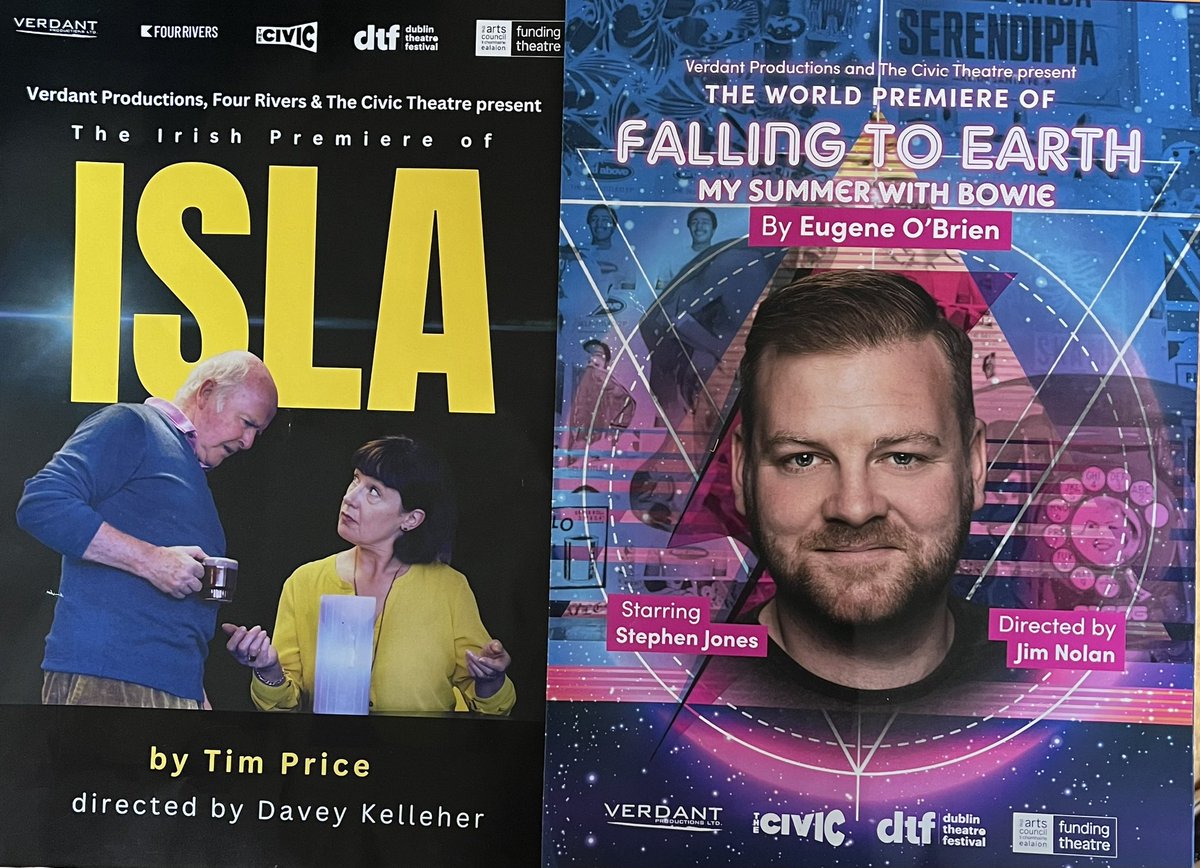 Irish theatre is alive and well and living in The Civic Theatre, Dublin. Congrats to cast/crew of both “ISLA” and “FALLING TO EARTH”. Part of @DubTheatreFest Lovely welcoming venue too. Go see. @civictheatretallaght @VerdantProduct1