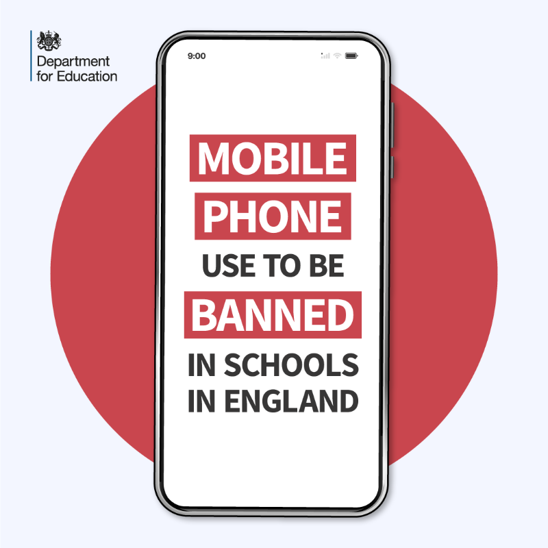 educationgovuk's tweet photo. Today, Education Secretary @gilliankeegan announced that the use of mobile phones is to be banned in schools across England.

Our new guidance will support school leaders in banning mobile phone use throughout the school day, to tackle online bullying and improve behaviour.