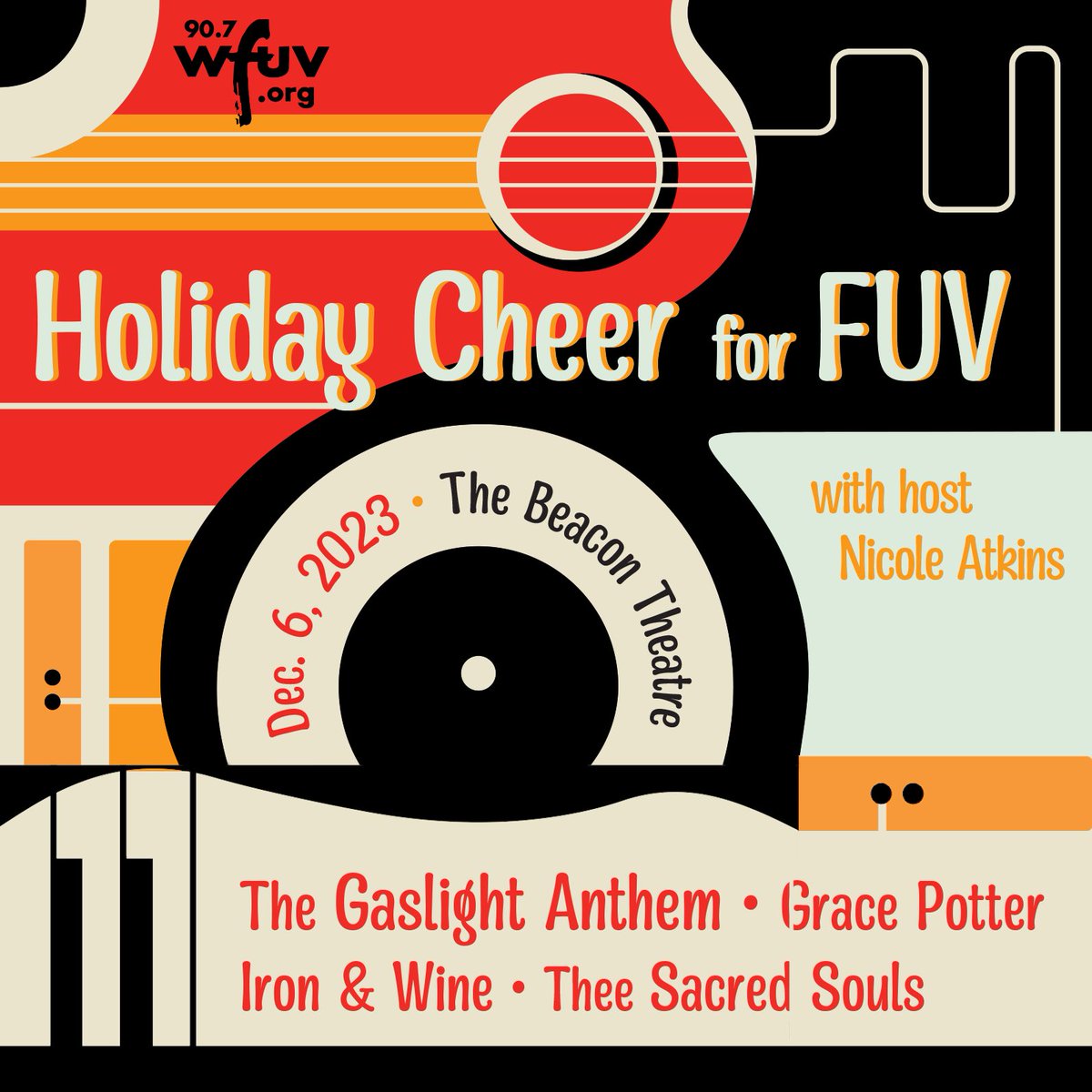 Happy to announce we’re playing Holiday Cheer for @wfuv on Dec 6 at @BeaconTheatre in NYC! Tickets are on sale this Friday at 11am ET: 10atoms.com/GP-Tour #fuvcheer