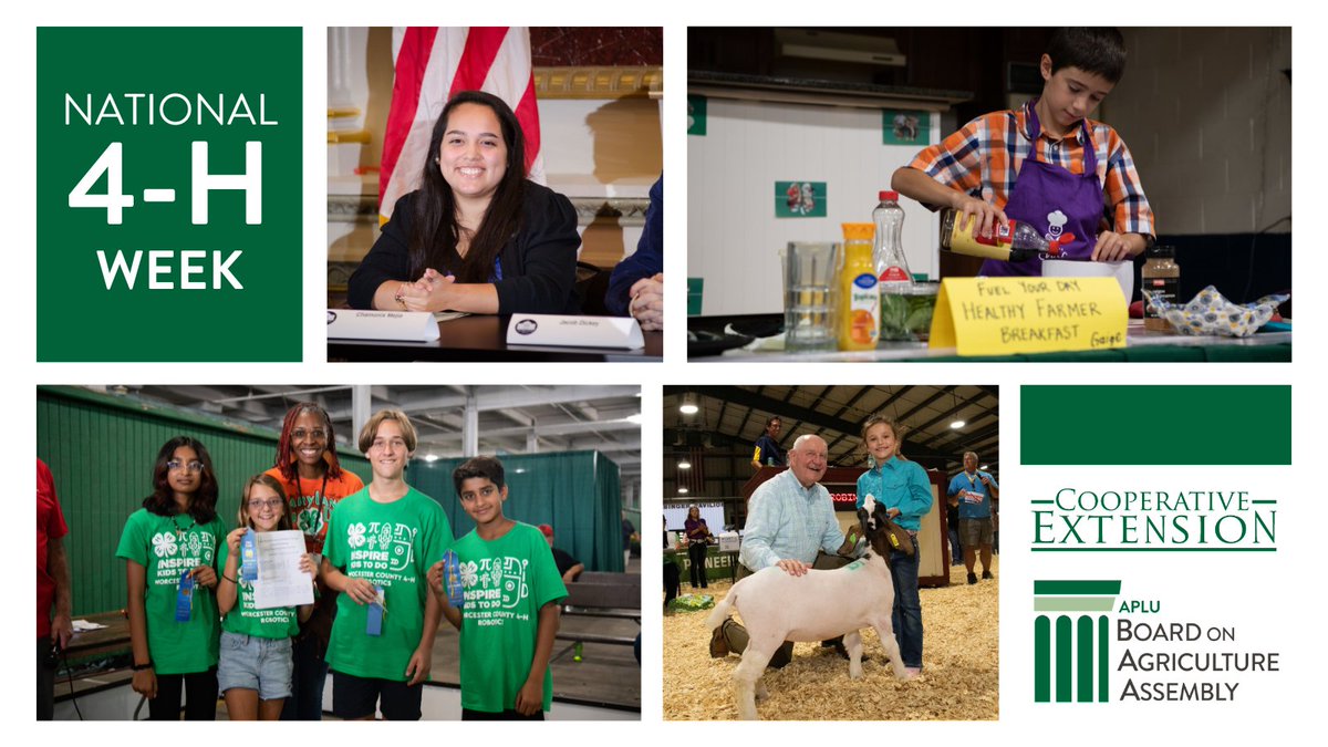 U.S. Agriculture Secretary <a href="/SecVilsack/">Secretary Tom Vilsack</a> declared Oct 1-7 as #National4HWeek! 🍀 <a href="/4H/">4-H</a>, delivered by Cooperative Extension, is the country's largest youth development organization, empowering young learners for lifelong leadership.