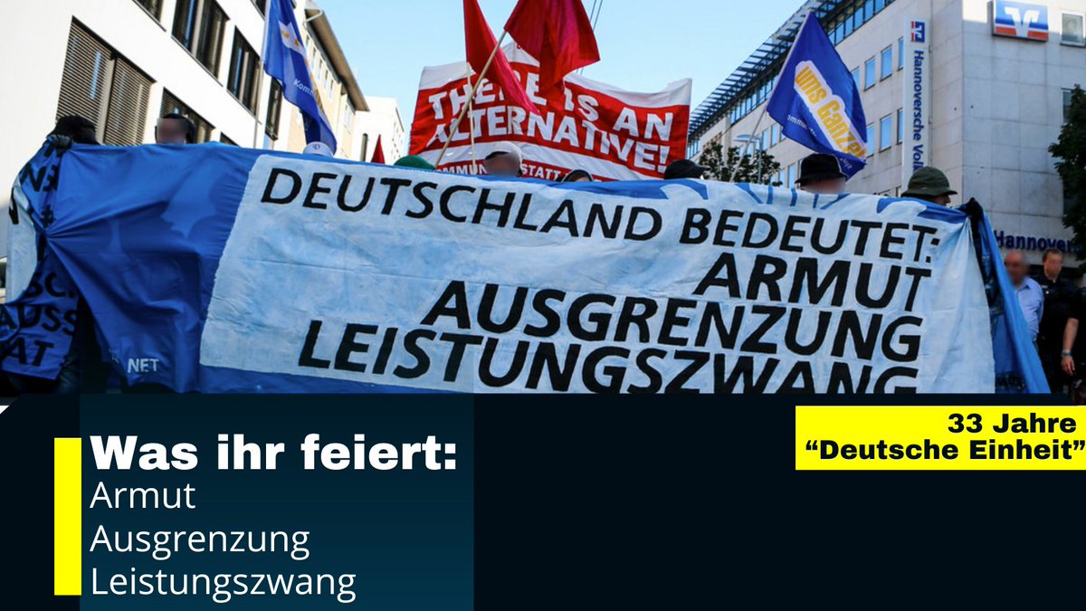 Heute vor 33 Jahren, in der Nacht vom 2. auf den 3. Oktober 1990, zogen bewaffnete #Rechte im 'Einheitstaumel' los und griffen Migrant*innen, #Linke und linke Hausprojekte an. Nur durch ein Wunder ist damals niemand ums Leben gekommen. Diese Seite der "#Einheitsfeiern" ist  (1/7)
