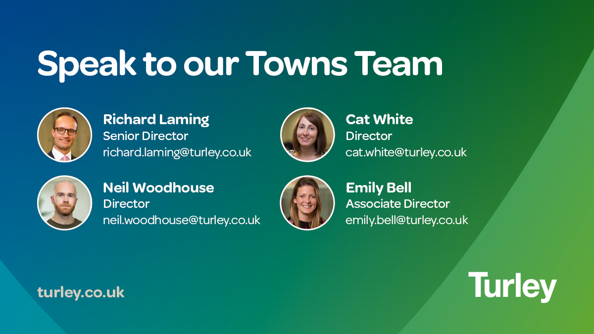 Govt has announced 55 towns will receive £20m funding over 10 years but they must develop a long-term investment and #regeneration plan.

Our specialist team is here help with developing a plan. Get in touch or read more here: turley.co.uk/comment/turley… #LevellingUp #FutureOfCentres