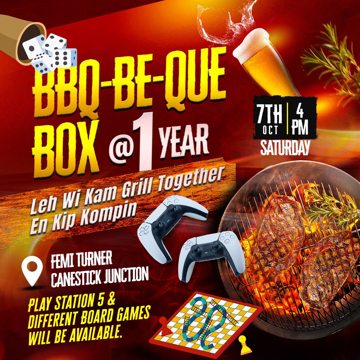 law_patewa's tweet photo. We'll be clocking our first anniversary in style.
With loads of flavours under one roof and a taste of passion in every dish, we promise to serve the best BAR-BE-QUE in Freetown.
Thank you for your support over the past year.
#BBQBOX
#Grill
#Barbeque
#GrillNKipKompin
#salonetwitter