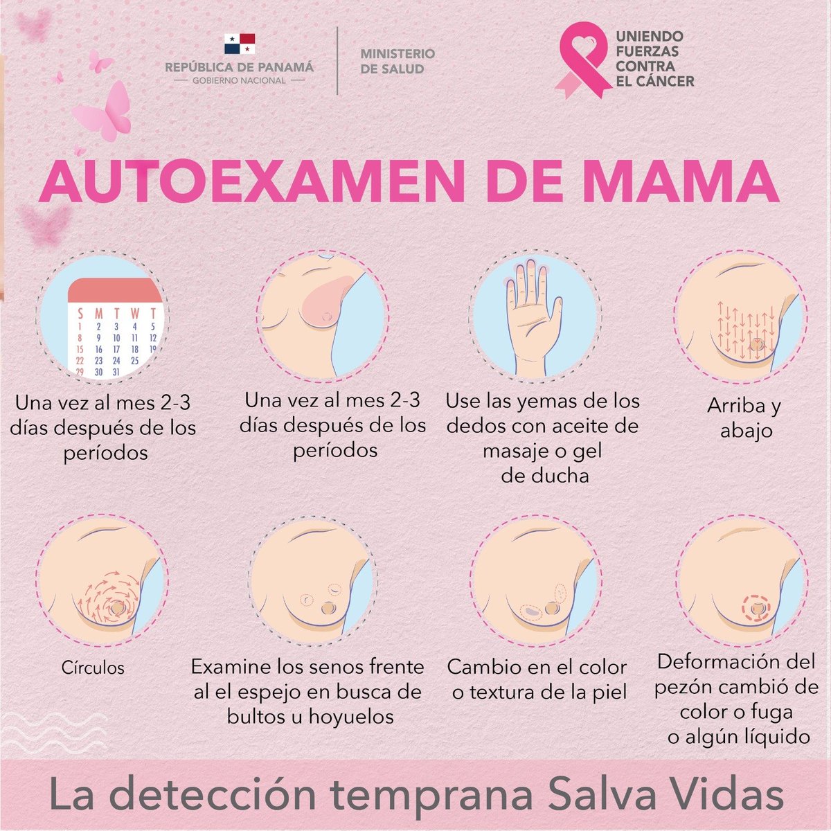 Cuida tu cuerpo, recuerda realizarte el autoexamen de mamas.
#nomascancer #rosaesperanza #prevenirsalvavidas