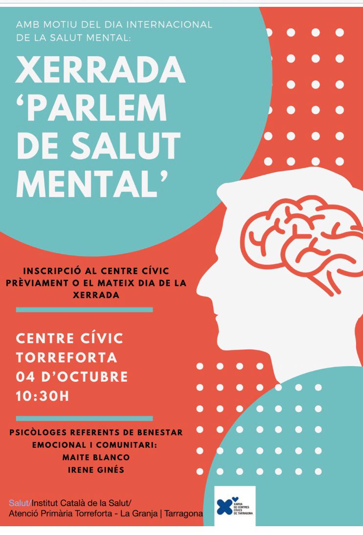 AVCampClar's tweet photo. 🚨🚨🚨Veïnat: Teniu la possibilitat d'assistir a una xerrada sobre Salut Mental. Tots coneixem lo important que és aquest tema. No Hi falteu! Salut
#fembarri #femciutat #somponent #somcampclar https://t.co/Wzb72JpTdq