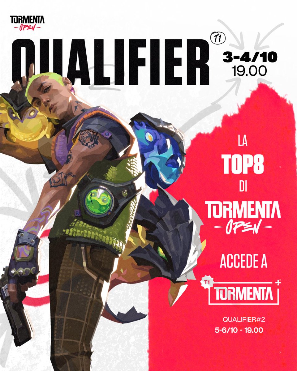 T1 OPEN QUALIFIER 2 🔴

Aprono le iscrizioni anche per il secondo T1 Qualifier di Valorant 🚀

🗓️ 3-4/10
⏰ 19:00

🔗 deeplink.qlash.gg/MQCRFFSuoY1ZAH…

#CircuitoTormenta