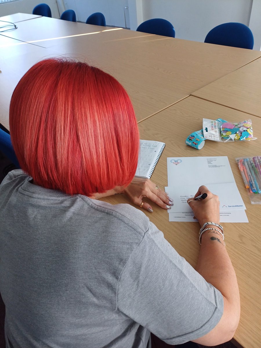 SM_Franchises's tweet photo. As part of our #WeCareWeek activities, our team partnered with #PostPals to write letters to sick children in care and give the gift of a smile. As you can see, we got pretty creative with the stickers too! 💌 https://t.co/dJBGKfQTjm