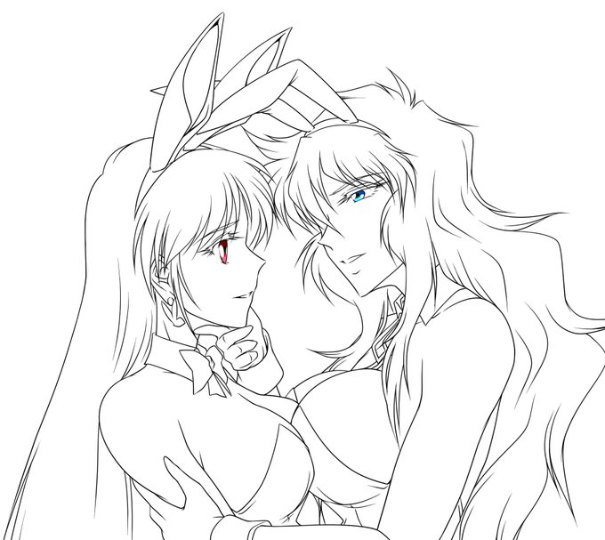 バニーで線画まで 