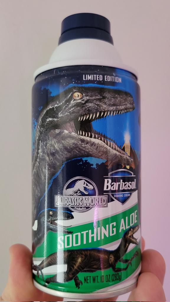 @collectjurassic @BarbasolShave Nice! Gonna pair it up with my Jurassic World Barbasol can: