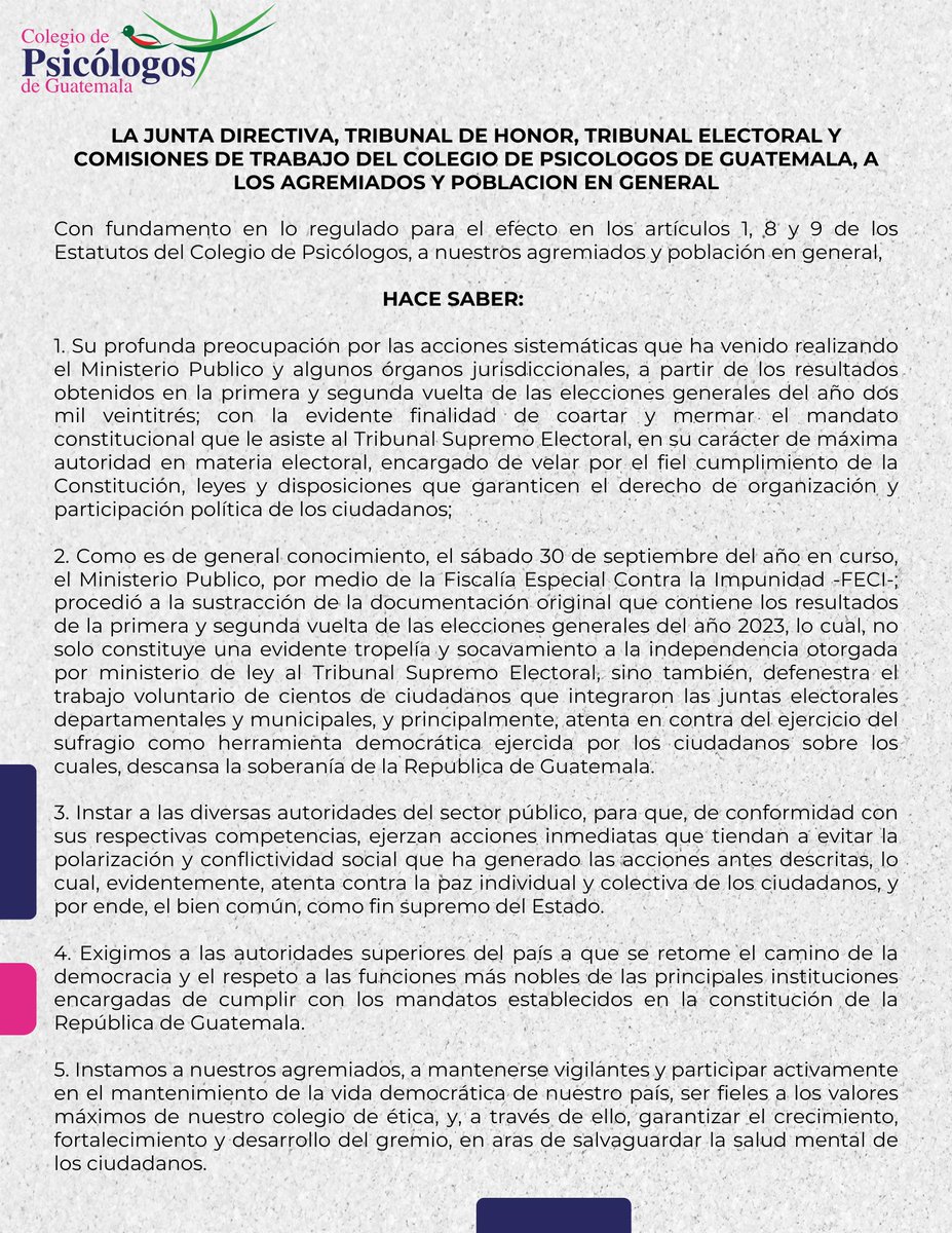 ColPsicologosGT's tweet photo. ¡Importante comunicado! https://t.co/eoMuVhbS09