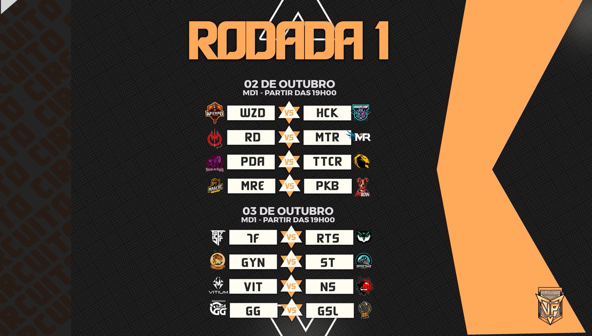 É HOJE! HOJE COMEÇA O #CIRCUITOVP!
A PARTIR DAS 19H - TWITCH.TV/VINIPEDROSOVP!

16 equipes, 05 rodadas suíças + playoffs para definir 01 campeão! Lines de Gold a Diamante, tradição e muita história!

Confira a agenda de estreia da fase suíça do #CircuitoVP , onde apenas 8 times