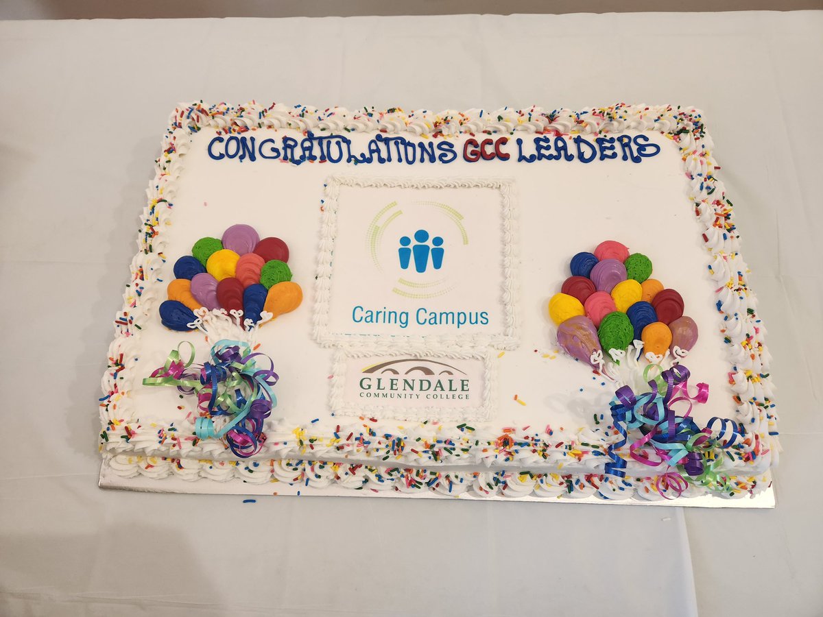 iebcnow's tweet photo. This beautiful cake at @GCCPIO was celebrating a terrific Caring Campus Joint Session recognizing the involvement, productivity, and excitement about the incredible work of Glendale’s Classified Professionals and their plans moving forward. https://t.co/kwF7t4M4Ey