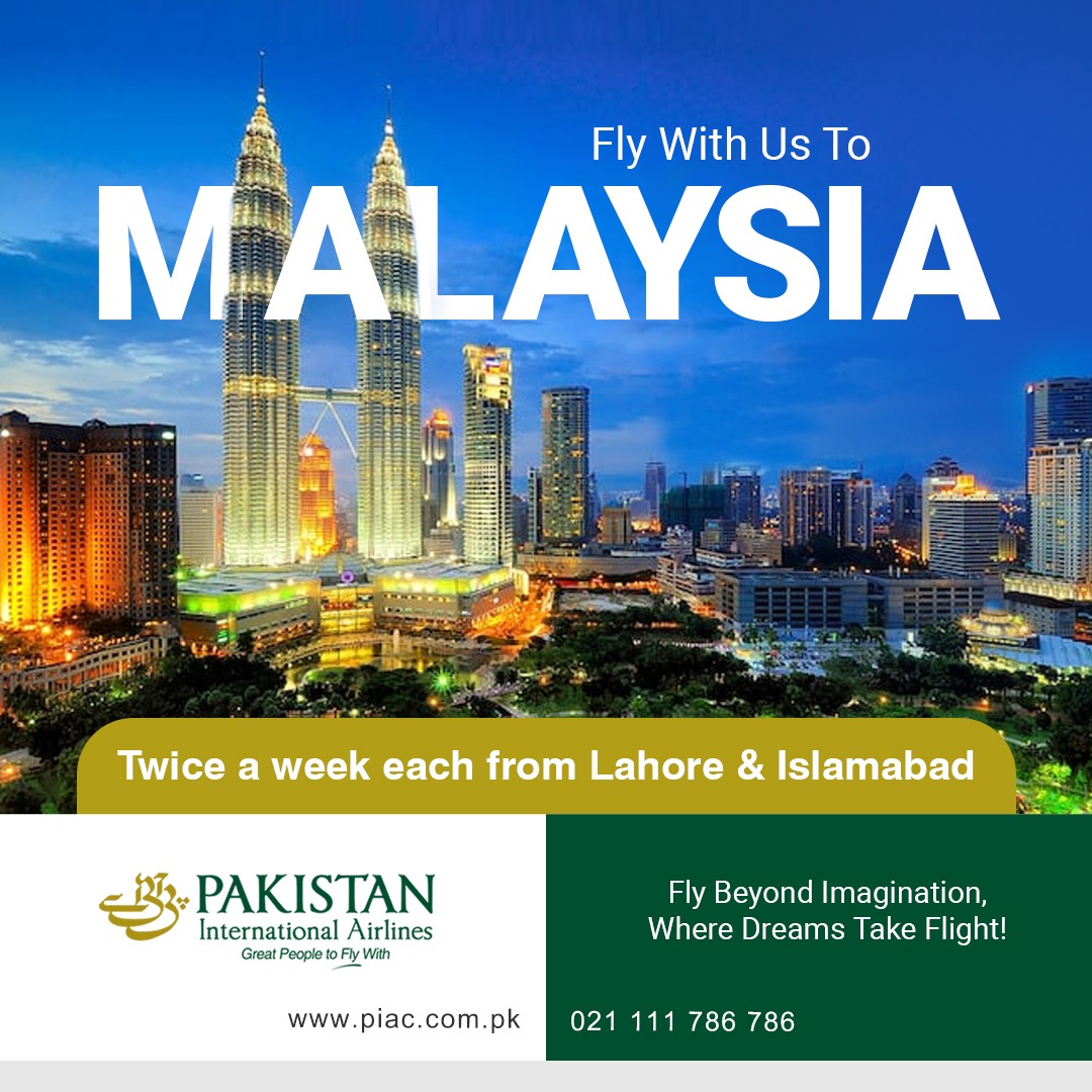 Discover the vibrant culture, stunning landscapes, and mouthwatering cuisine of Malaysia with us. 
Book your ticket now and let your Malaysian dreams take flight!

#PIA #Malaysia #NationalFlagCarrier