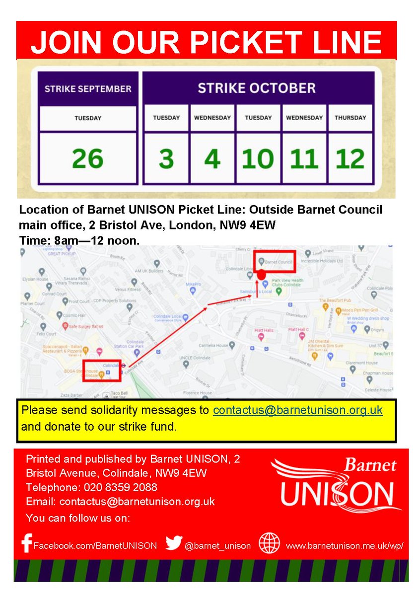 Join our Mental Health social workers Picket line.
barnetunison.me.uk/wp/wp-content/…

<a href="/unisontheunion/">UNISON - UK's largest union</a> @NolanLibby <a href="/steviecnorth/">Steve North</a> 

#BarnetStrikers #CostOfLivingCrisis #EnoughIsEnough #BarnetCouncil