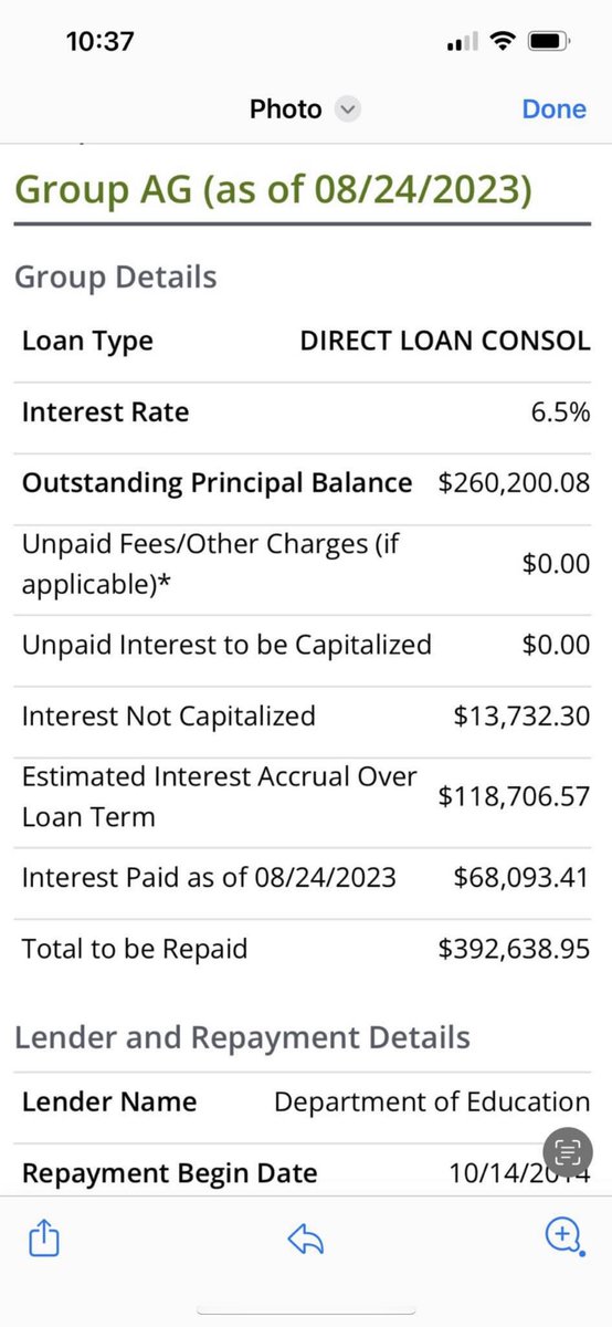 My friend is a pharmacist and shared this.

Interest paid is already $68,000+.

This is so disgusting. 

#CancelStudentLoanDebt #CancelStudentLoans