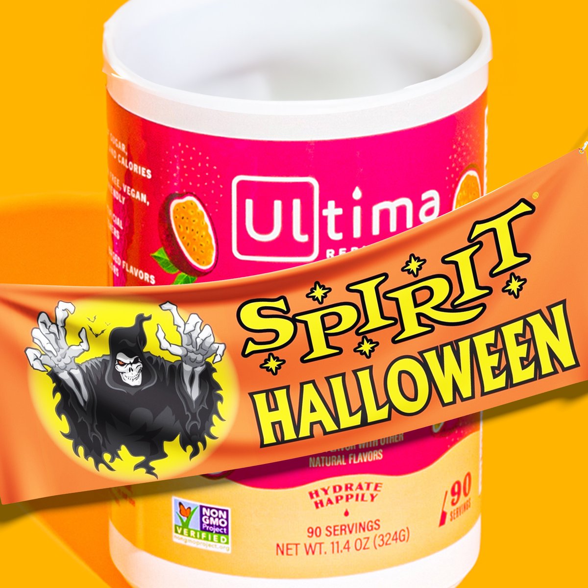 GoUltima's tweet image. When you leave an empty canister out overnight in October. ☠️

#UltimaLife #Hydration #Electrolytes #HydrationHomies #DrinkMoreWater 
#Halloween